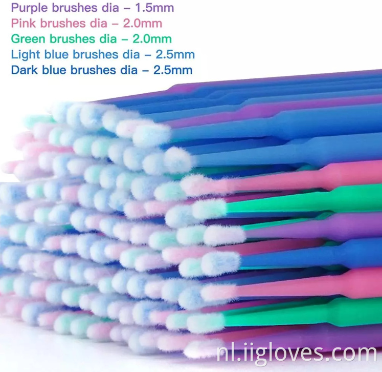 Wegwerp plastic tandheelkundige microbrush verbruiksbare applicator stick micro tip fijn wattenstaafje katoen tandheelkundige borstel microbrush